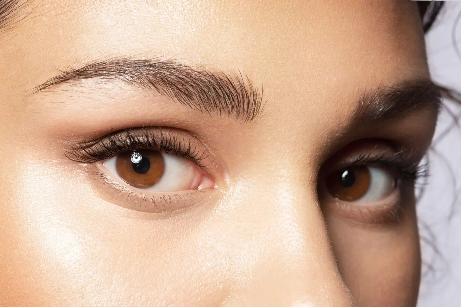 Close-up of brown eyes